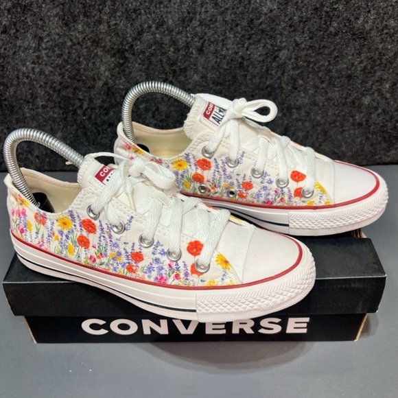 Converse All Star Canvas "Flower Field" Low Top Shoe Women's Size 6 - Picture 10 of 13